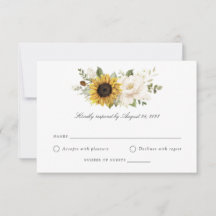 Cartão de Resposta de Casamento de Girassóis Flora