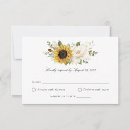 Cartão de Resposta de Casamento de Girassóis Flora