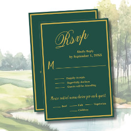 Cartão de Resposta de Casamento de Golfe com Códig