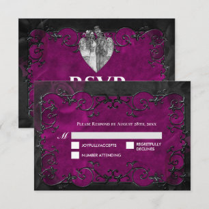 Cartão de Resposta de Casamento de Halloween Dark