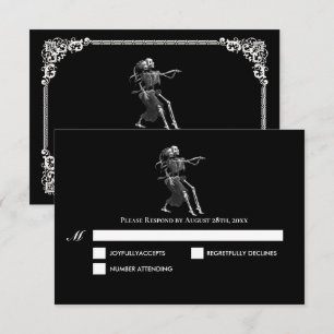Cartão de Resposta de Casamento de Halloween Dark