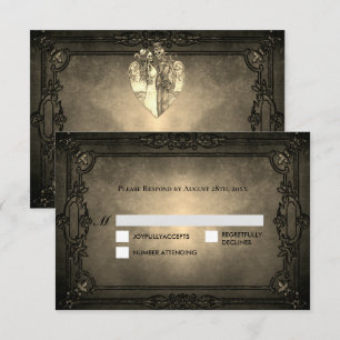 Cartão de Resposta de Casamento de Halloween Dark