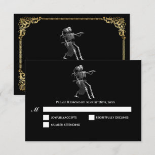 Cartão de Resposta de Casamento de Halloween Dark