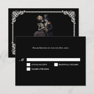 Cartão de Resposta de Casamento de Halloween Dark