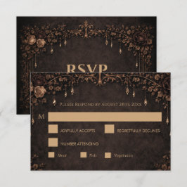 Cartão de Resposta de Casamento de Halloween Gótic