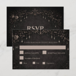 Cartão de Resposta de Casamento de Halloween Gótic
