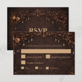Cartão de Resposta de Casamento de Halloween Gótic