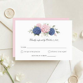 Cartão de Resposta de Casamento de Hortênsia Rosa 