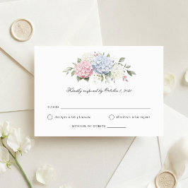 Cartão de Resposta de Casamento de Hortênsia Rosa