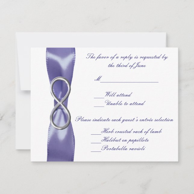 Cartão de Resposta de Casamento de Infinidade de P (Frente)