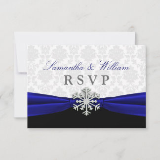 Cartão de Resposta de Casamento de Inverno com Fit