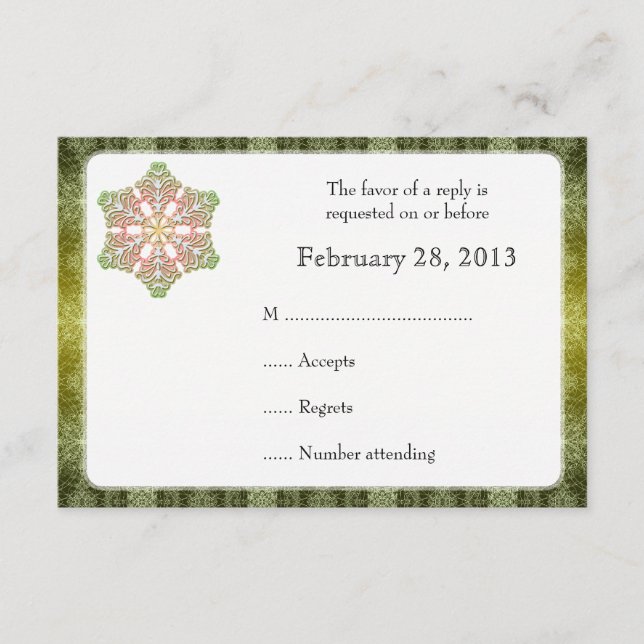 Cartão de Resposta de Casamento de Inverno com Flo (Frente)