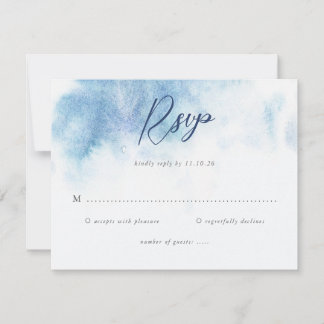 Cartão de Resposta de Casamento de Inverno em Aqua