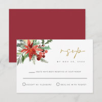 Cartão de Resposta de Casamento de Inverno JOY Flo