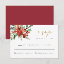 Cartão de Resposta de Casamento de Inverno JOY Flo