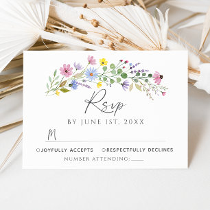 Cartão de Resposta de Casamento de Jardim Boho Rom