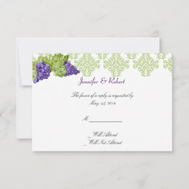 Cartão de Resposta de Casamento de Jardim de Grape