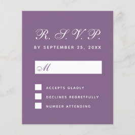 Cartão de Resposta de Casamento de Orçamento RSVP 