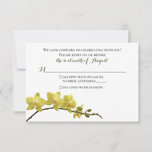 Cartão de Resposta de Casamento de Orquídea Amar