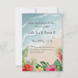 Cartão de Resposta de Casamento de Paraíso Blooms