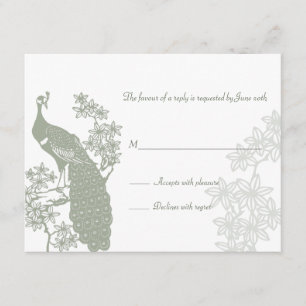 Cartão de Resposta de Casamento de Peacock