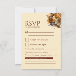 Cartão de Resposta de Casamento de Romance Clássic