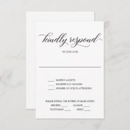 Cartão de Resposta de Casamento de Roteiro Clássic