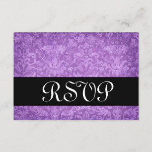 Cartão de Resposta de Casamento de RSVP de Brocade