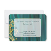 Cartão de Resposta de Casamento de Satanás Teal El