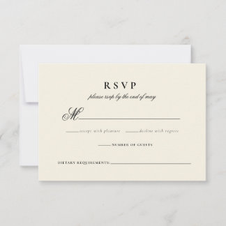 Cartão de Resposta de Casamento de Script Minimali