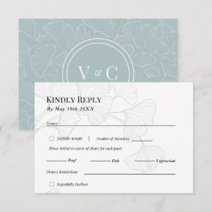 Cartão de Resposta de Casamento de Sonho Ginkgo Bi