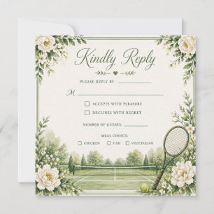 Cartão de Resposta de Casamento de Tênis Elegante