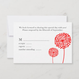 Cartão de Resposta de Casamento Doce Dandelions