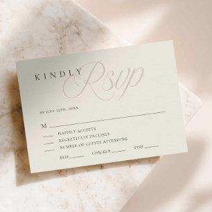 Cartão de Resposta de Casamento Editorial Elegante