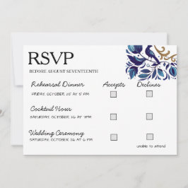 Cartão de Resposta de Casamento Elegância Real Dou