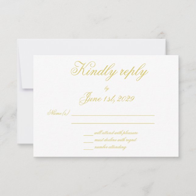 Cartão de Resposta de Casamento Elegant Script Isl (Frente)