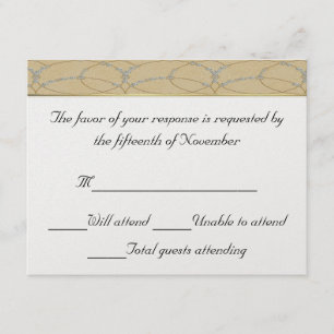 Cartão de Resposta de Casamento Elegante