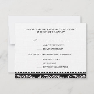 Cartão de resposta de casamento elegante do rsvp d