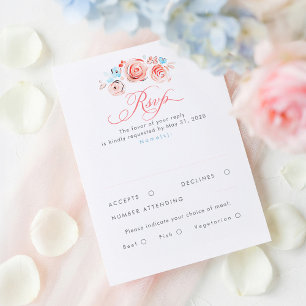 Cartão de Resposta de Casamento Elegante e Caprich
