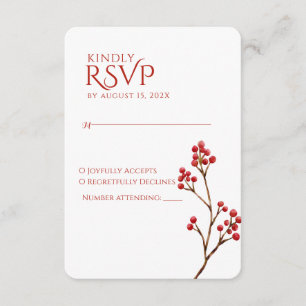 Cartão de Resposta de Casamento Elegante em Aquare