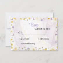 Cartão de resposta de casamento elegante floral pr