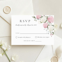 Cartão de Resposta de Casamento Elegante Floral Ro