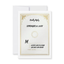 Cartão de Resposta de Casamento Elegante Minimalis