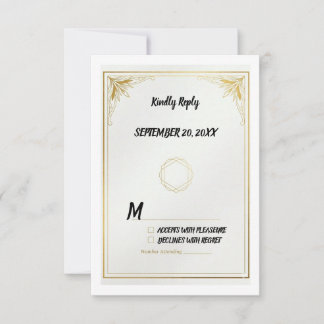 Cartão de Resposta de Casamento Elegante Minimalis