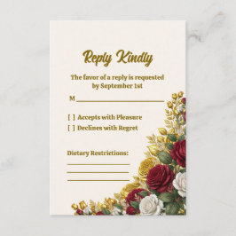 Cartão de Resposta de Casamento Elegante Rosa em F