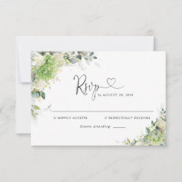 Cartão de Resposta de Casamento Elegantes Hortênsi
