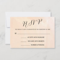 Cartão de Resposta de Casamento em Aquarela de Dam