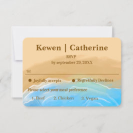 Cartão de resposta de casamento em aquarela de pra