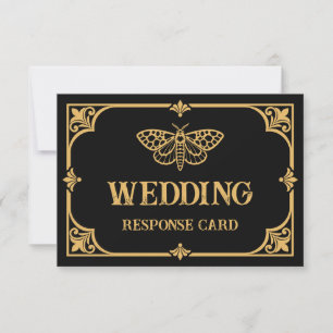 Cartão de Resposta de Casamento em estilo Gótico V