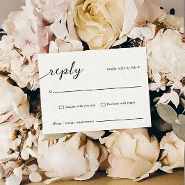 Cartão de Resposta de Casamento em Letra Elegante
